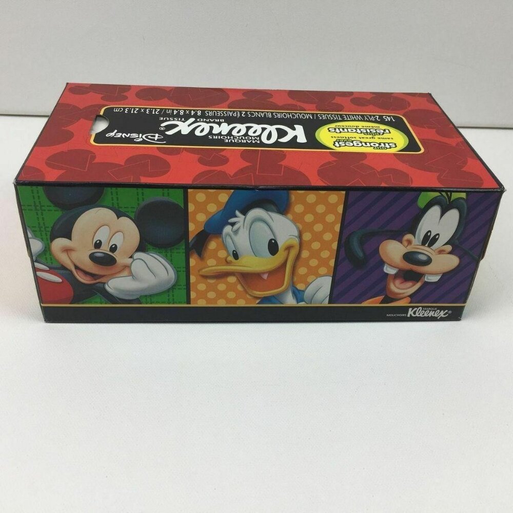 Kleenex Facial Tissues New Box Donald Duck Goofy Mickey Mouse 2 Ply 145 Count